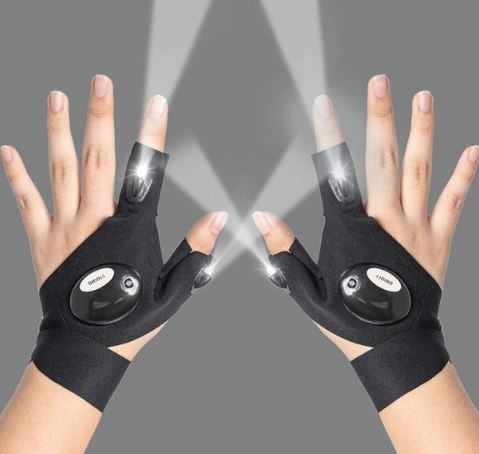 دستکش چراغ دار انگشتی با LED پر قدرت برای کار در تاریکی